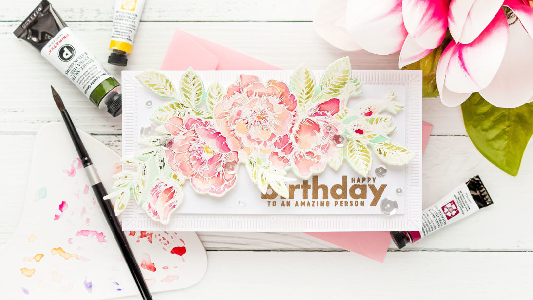 Simon Says Stamp | More Watercolor Florals - Beautiful Flowers Birthday Card