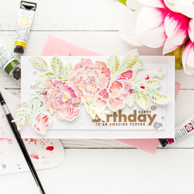 Simon Says Stamp | More Watercolor Florals - Beautiful Flowers Birthday Card