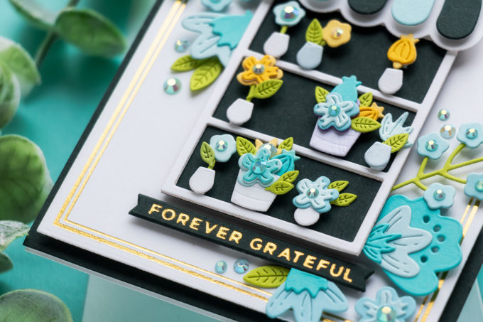 Floral Window Display - Grateful Card