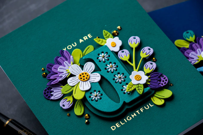 Analogous Color Scheme Cards. Spellbinders Stitched Alphabet Cards - Video