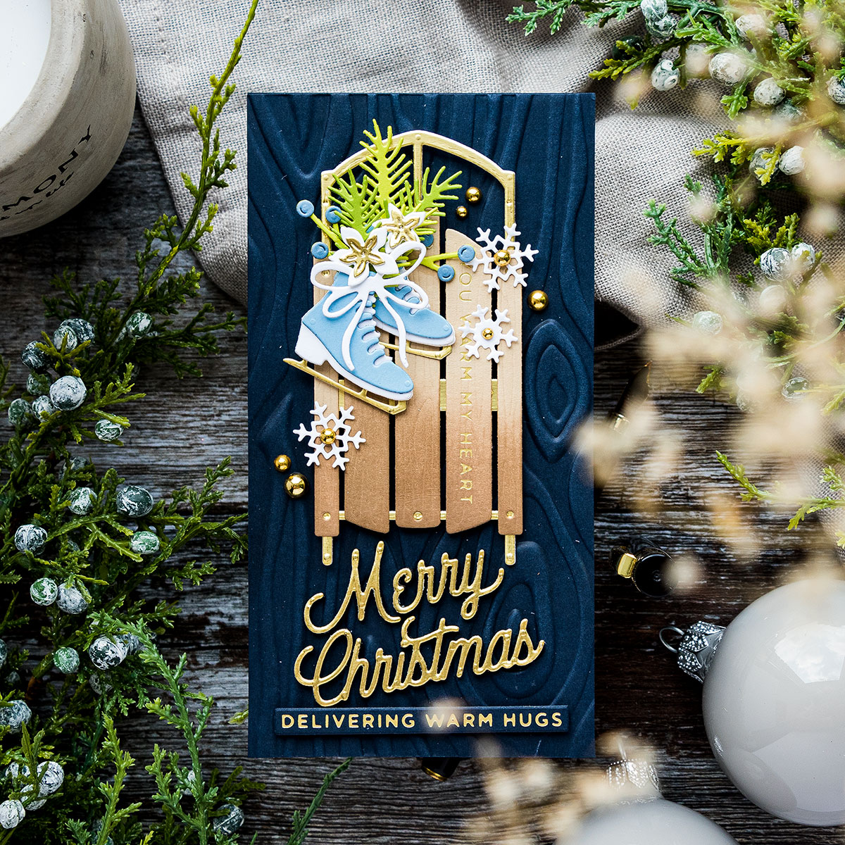 Spellbinders | Christmas Sled Cards. Video | Yana Smakula