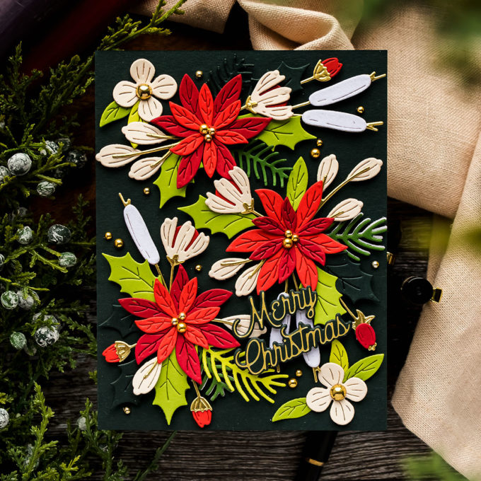 Spellbinders | UK Website Launch Celebration - Holiday Blooms Card. Blog Hop