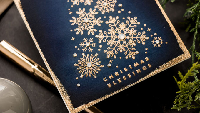 Simon Says Stamp | Mass Produceable Snowflake Cards. Video tutorial by Yana Smakula featuring Simon Says Stamp Glistening Snowflakes stamp set
