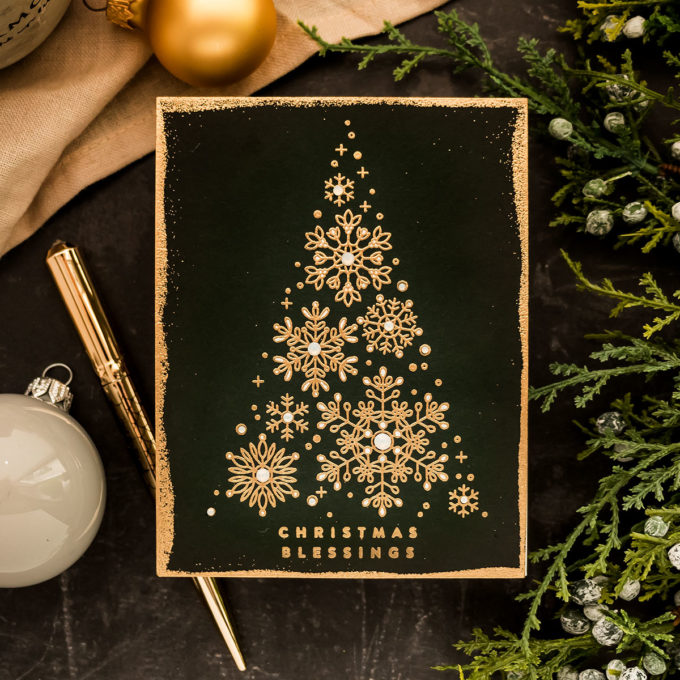 Simon Says Stamp | Mass Produceable Snowflake Cards. Video tutorial by Yana Smakula featuring Simon Says Stamp Glistening Snowflakes stamp set