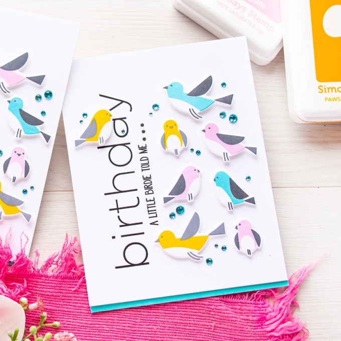 Simon Says Stamp | CAS Card Tips. Video tutorial by Yana Smakula. Printmaking Birds stamp set