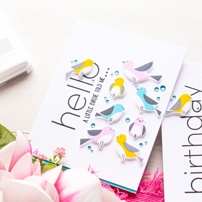 Simon Says Stamp | CAS Card Tips. Video tutorial by Yana Smakula. Printmaking Birds stamp set