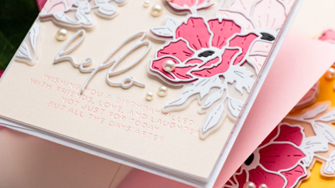 Spellbinders | Anemone Blooms Cards - Inspired by Joan Bardee. Video tutorial by Yana Smakula using Spellbinders Anemones Etched Dies