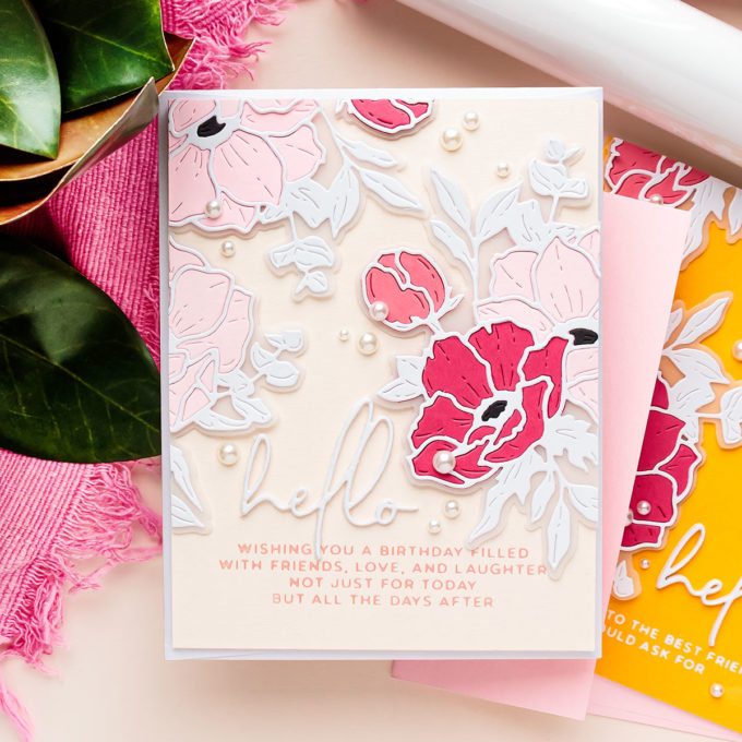 Spellbinders | Anemone Blooms Cards - Inspired by Joan Bardee. Video tutorial by Yana Smakula using Spellbinders Anemones Etched Dies