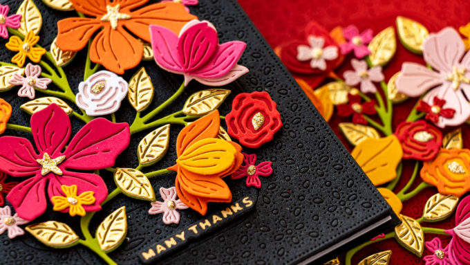 Trying Maximalism in Cardmaking. Video tutorial by Yana Smakula - Spellbinders Four Petal Collection