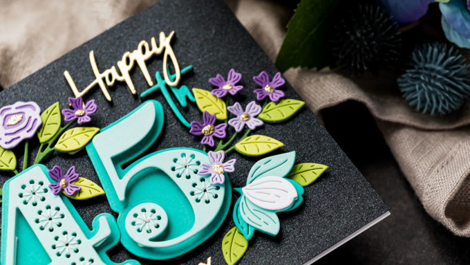 Spellbinders | Personalized Stitched Numbers Birthday Card. Video tutorial by Yana Smakula