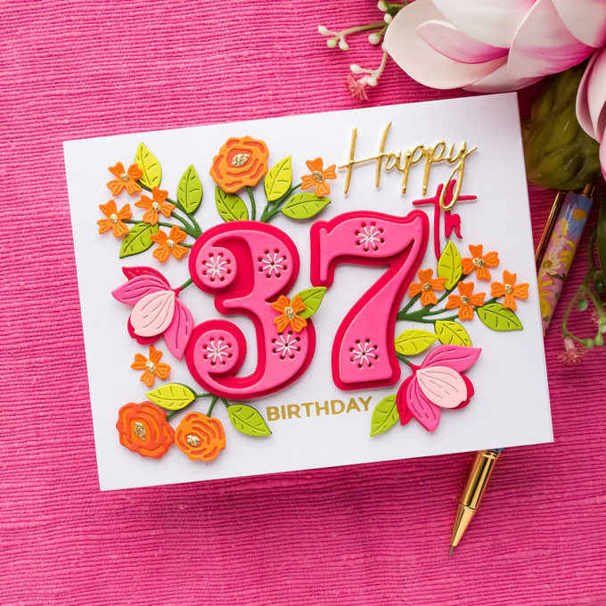 Spellbinders | Personalized Stitched Numbers Birthday Card. Video tutorial by Yana Smakula