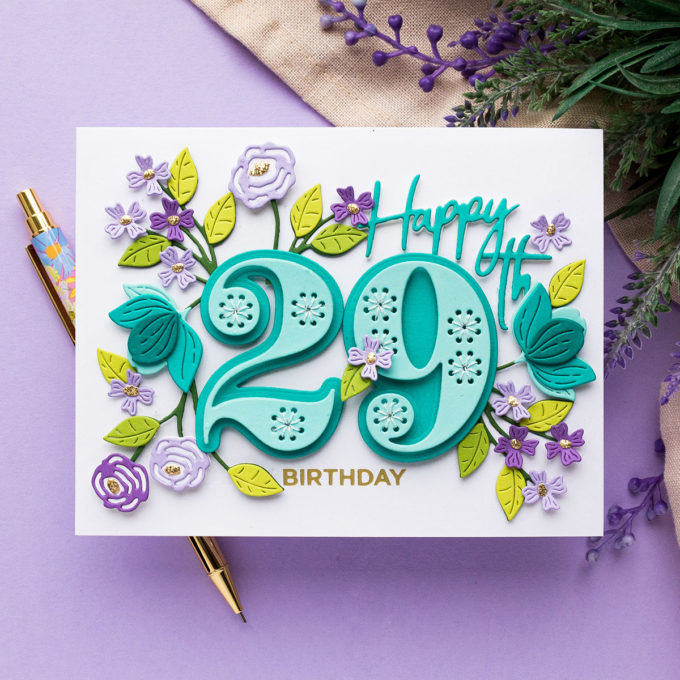 Spellbinders | Personalized Stitched Numbers Birthday Card. Video tutorial by Yana Smakula