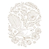 Spellbinders Stylish Oval Floral Bird Glimmer Hot Foil Plate