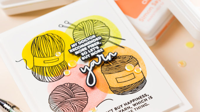 Simon Says Stamp | Yarn Love CAS Punny Card. Video tutorial by Yana Smakula Simon Says Clear Stamps Yarn Love sss202681c