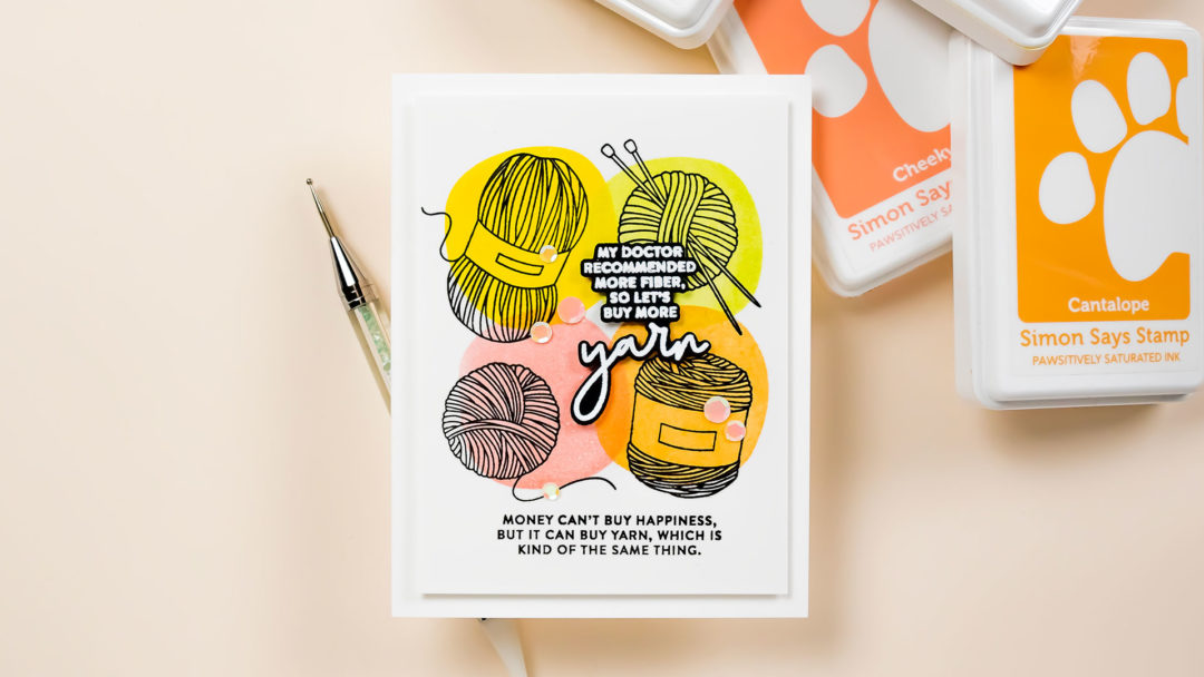 Simon Says Stamp | Yarn Love CAS Punny Card. Video tutorial by Yana Smakula Simon Says Clear Stamps Yarn Love sss202681c