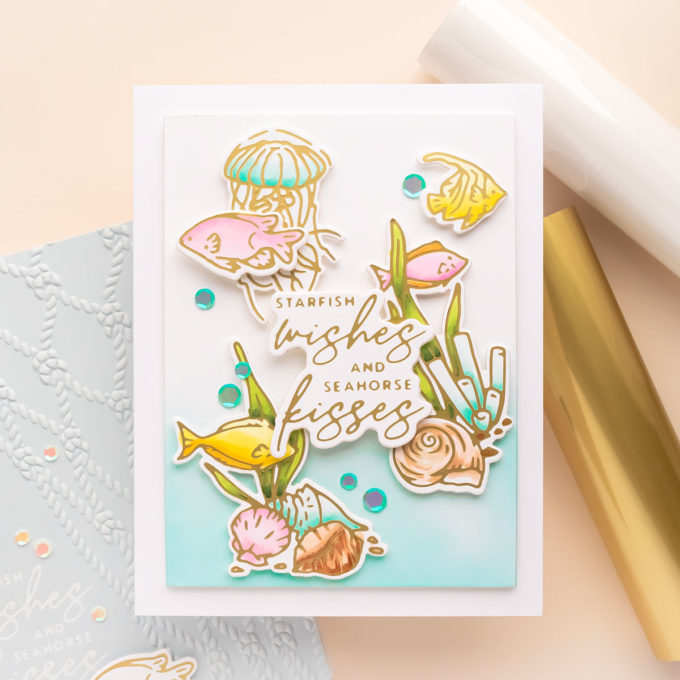 Spellbinders | Seahorse Kisses Collection by Dawn Woleslagle. Video tutorial by Yana Smakula