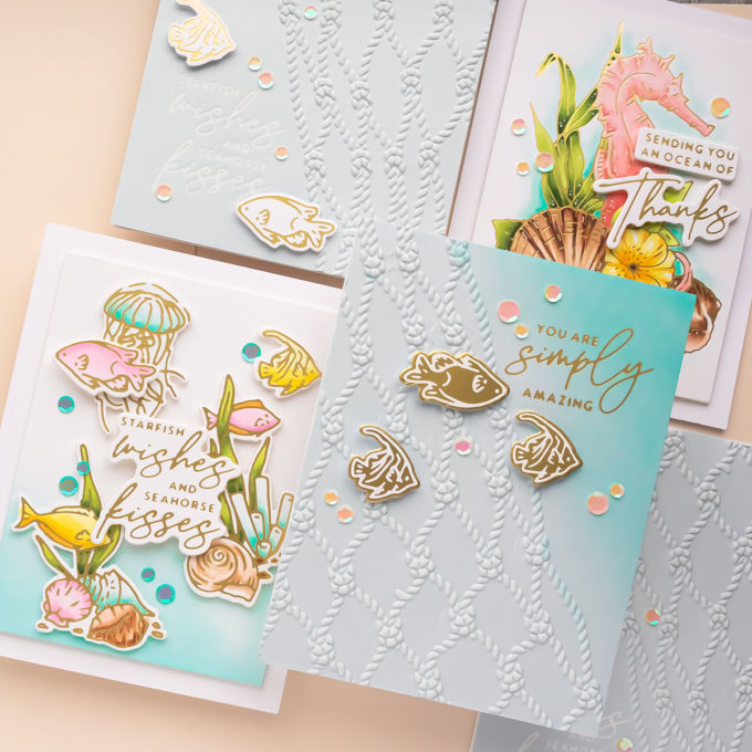 Spellbinders | Seahorse Kisses Collection by Dawn Woleslagle. Video tutorial by Yana Smakula