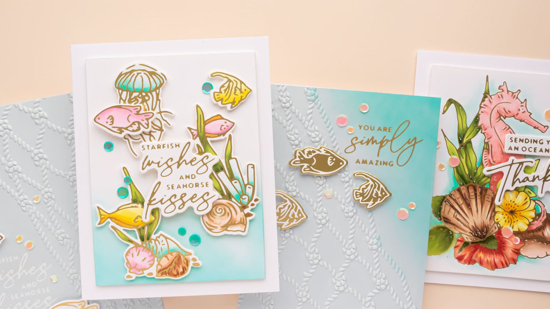 Spellbinders | Seahorse Kisses Collection by Dawn Woleslagle. Video tutorial by Yana Smakula