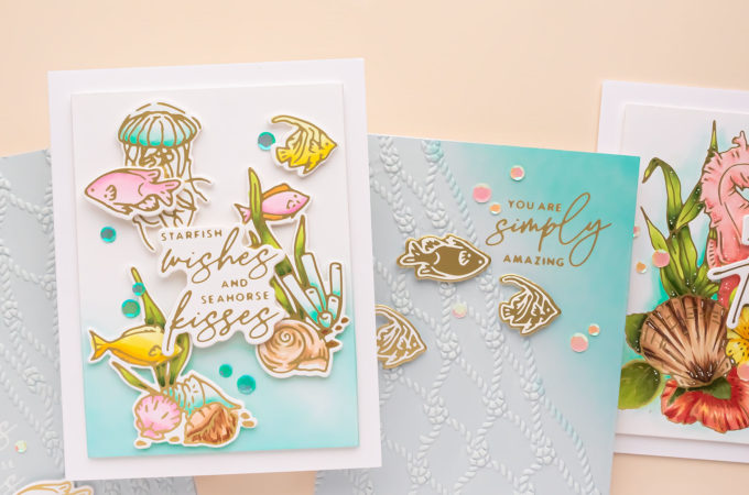 Spellbinders | Seahorse Kisses Collection by Dawn Woleslagle. Video tutorial by Yana Smakula