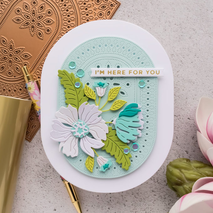 Spellbinders | Oval Shaped Cards using Stylish Ovals collection. Video tutorial by Yana Smakula