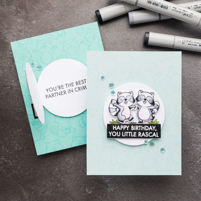 MFT Stamps | Interactive Raccoon Birthday Cards. Video