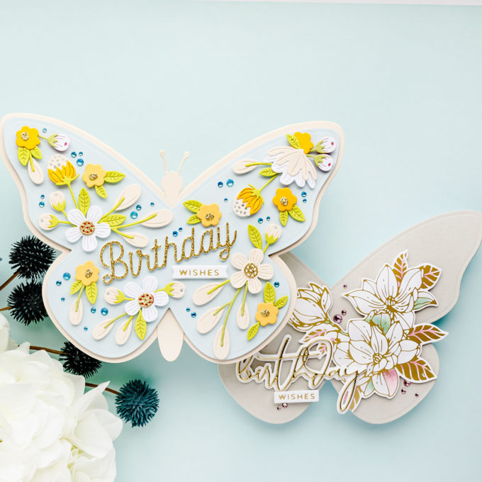 Spellbinders | Butterfly Shaped Cards With Bibi's Butterflies. Butterfly Card Creator Etched Dies From Bibi’s Butterflies Collection by Bibi Cameron. Video