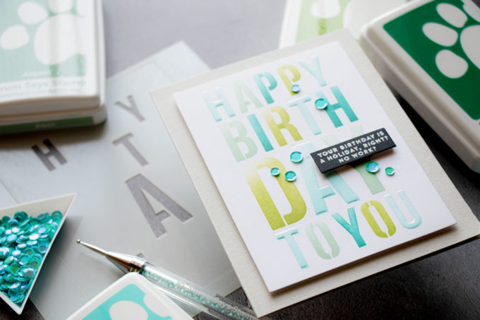 Easy Birthday Cards with Simon Says Stamp Layering Birthday Stencil
