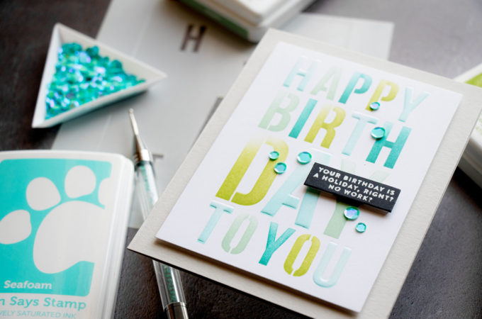 Easy Birthday Cards with Simon Says Stamp Layering Birthday Stencil