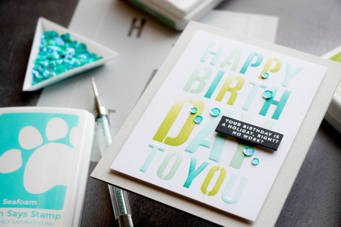 Easy Birthday Cards with Simon Says Stamp Layering Birthday Stencil