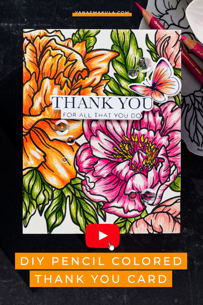 Simon Says Stamp | Peony Background with Polychromos & BetterPress. Video