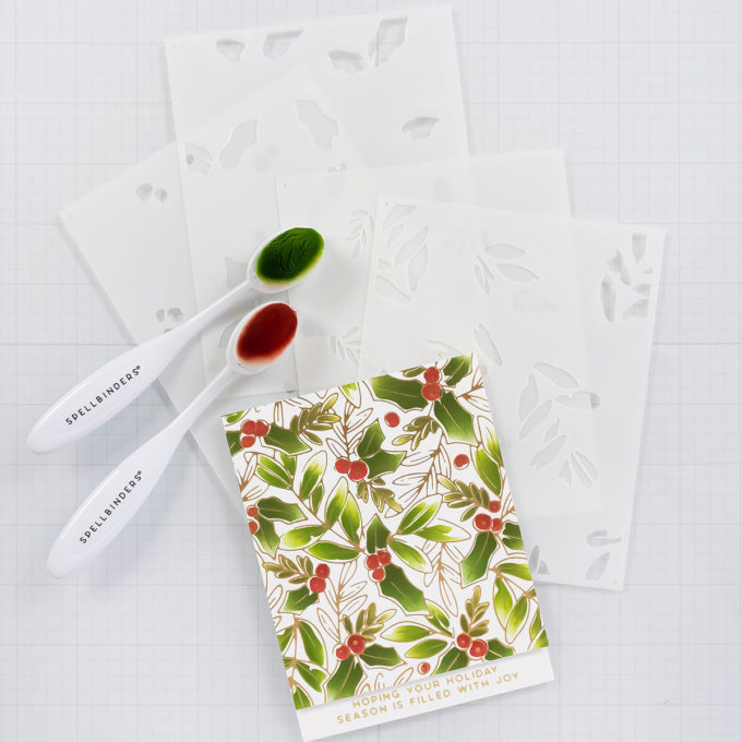 Spellbinders | Glimmer Holly Background & Stencil How-To. Video