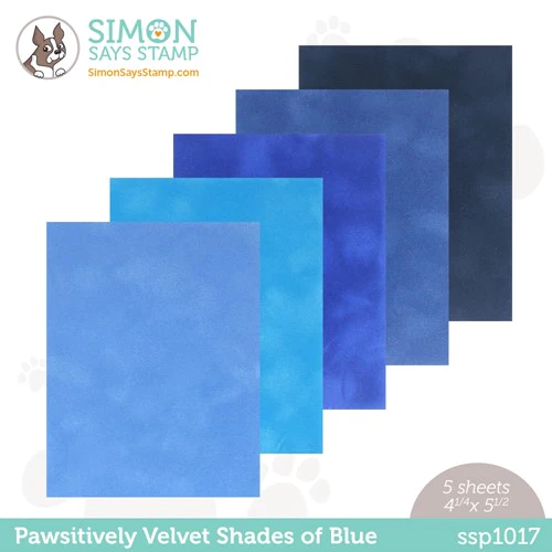 Simon Says Stamp Pawsitively Velvet Luxury Cardstock Shades of Blue