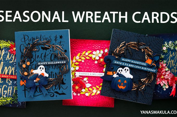 Spellbinders | Halloween & Christmas Wreath Cards with Beautiful Wreaths. Video