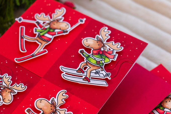 MFT Stamps | Grid Style Winter Card with Merry Moose. Video