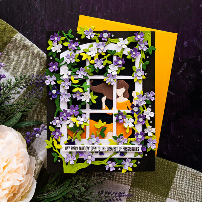 Spellbinders Window With a View Card by Yana Smakula. Using Old + New. Video