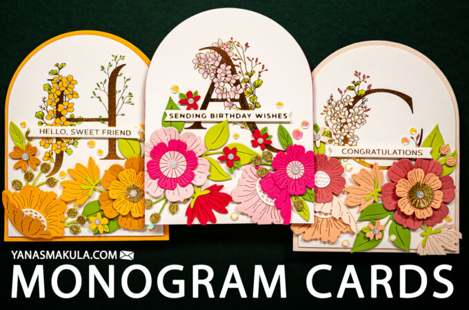 Foiled Monogram Cards with Spellbinders Every Occasion Floral Alphabet BetterPress. Video
