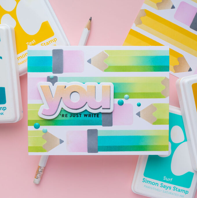Simon Says Stamp | Pawsitively Saturated Ink Blog Hop - Ink Blended Pencils