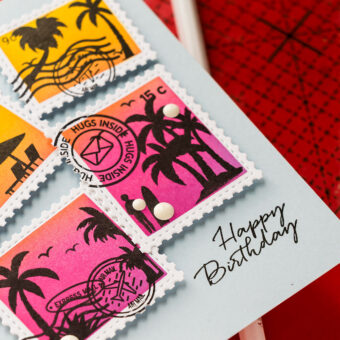 Waffle Flower | Postage Collage Collection - Handmade Card by Yana Smakula. Video Tutorial