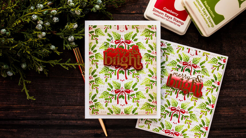 Simon Says Stamp | Simple Ink Blending with Festive Bough Pattern Stencils. Video