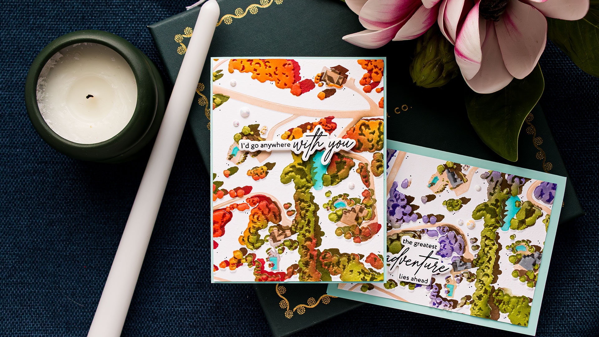 Map-View Ink Blending with Altenew Floral Odyssey (4 Cards + Tips