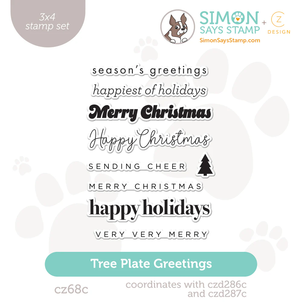 CZ Design Clear Stamps Tree Plate Greetings