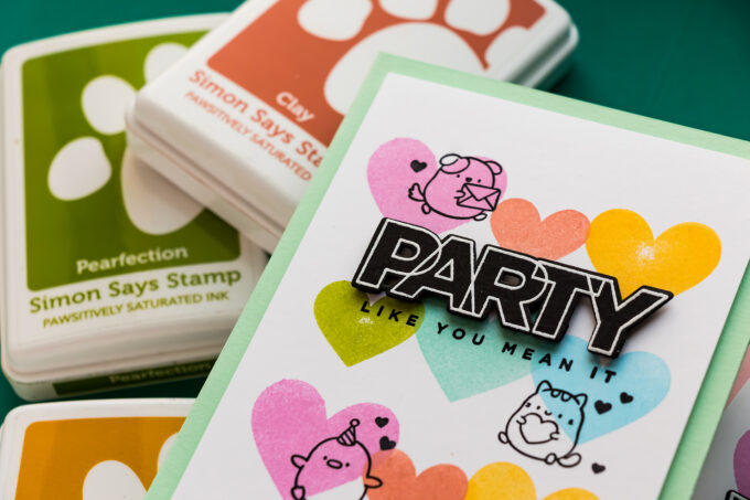 Simon Says Stamp | Mass-produced Birthday Cards With A Rainbow Heart Background. Video