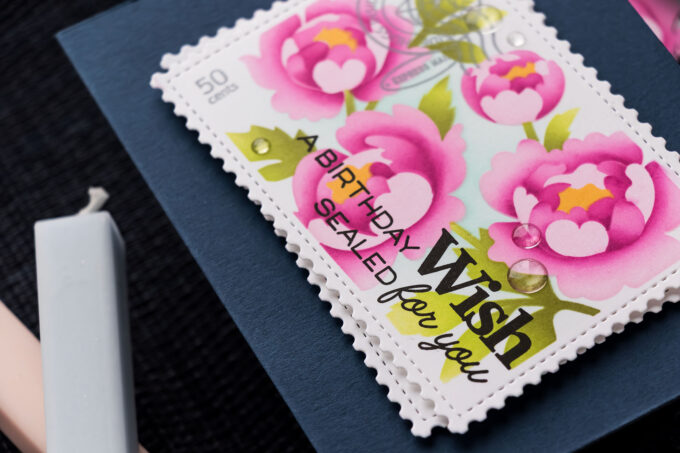 Ink Blended Postage Collage Cards Featuring Waffle Flower Peony & Meow Stencils. Video