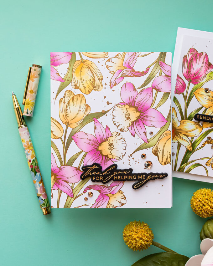 How To Use Tulips and Daffodils BetterPress Plate and Stencil Bundle from Yana’s Tulips Collection