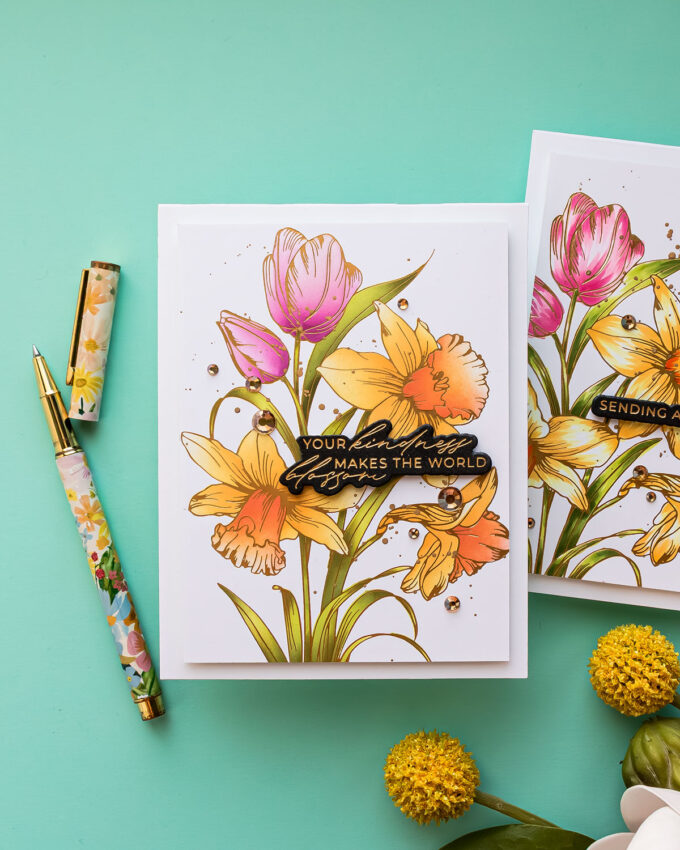 How To Use Tulips and Daffodils BetterPress Plate and Stencil Bundle from Yana’s Tulips Collection