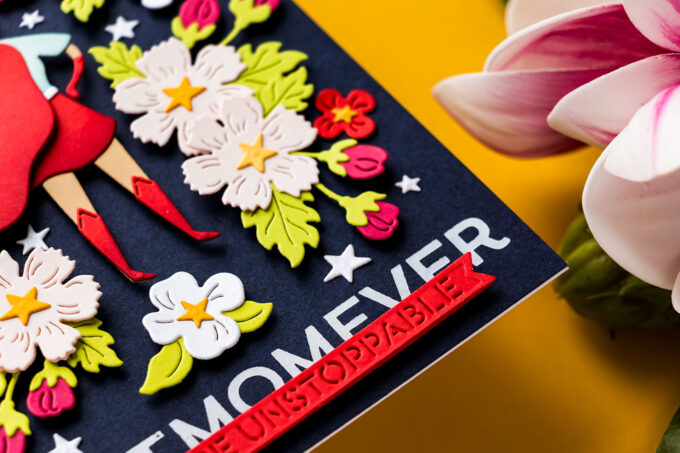Spellbinders Club Kits Mother’s Day Card – Super Mom Die, Hot Foiling & Floral Background. Video