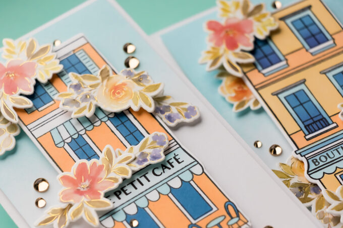 PinkFresh Studio | Mini Slimline Cards with Pinkfresh Studio Darling District. Video