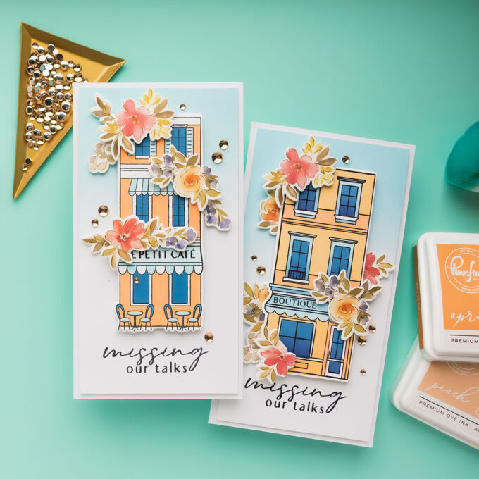 PinkFresh Studio | Mini Slimline Cards with Pinkfresh Studio Darling District. Video