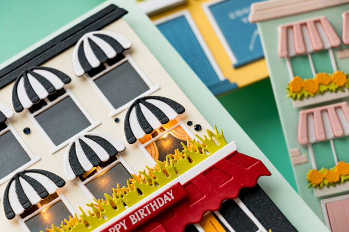 Interactive Light Up Card Tutorial with Glowing Holiday City Windows. Video