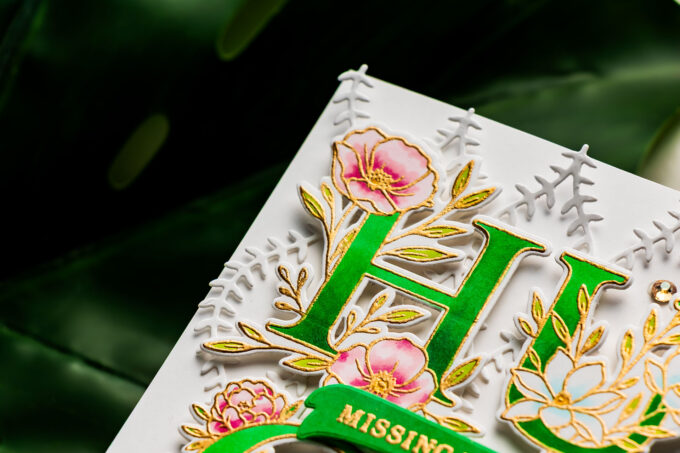 Simon Says Stamp | Floral Word Builder Cards with Colored Pencils & Copic Markers. Video + Blog Hop + Giveaway